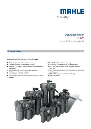 Doppelschaltfilter Pi 370 - MAHLE Industry - Filtration