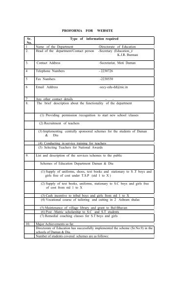 PROFORMA FOR WEBSITE - Daman