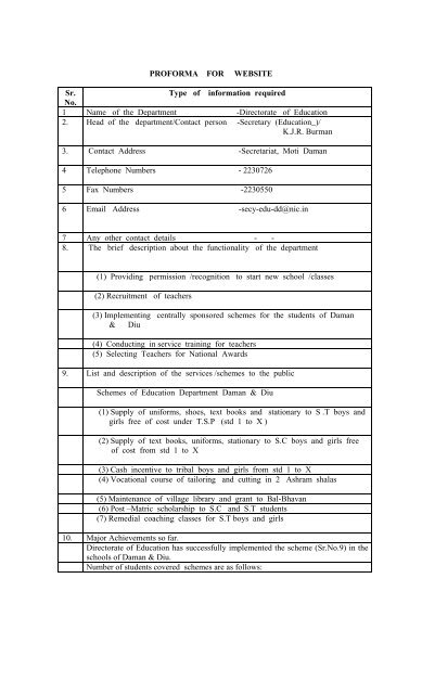 PROFORMA FOR WEBSITE - Daman