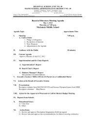 Board of Directors Meeting Agenda Medomak Middle ... - MSAD #40