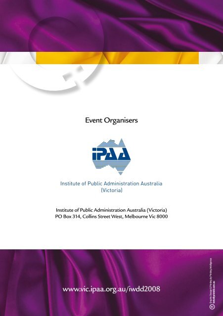Event Organisers - IPAA Victoria - Institute of Public Administration ...