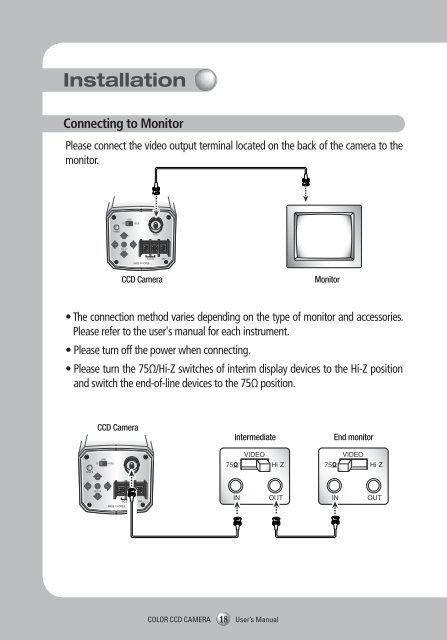 High Resolution Color Camera SDC-313B User Guide - DOMUSWIRE