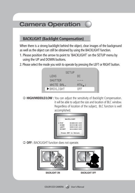 High Resolution Color Camera SDC-313B User Guide - DOMUSWIRE