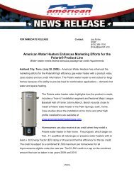 Polaris Press Release - News from American Water Heaters