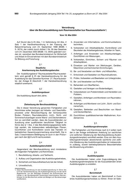 Ausbildungsordnung - BiBB