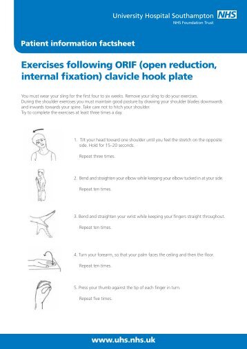Shoulder exercises following an ACJ repair - patient information