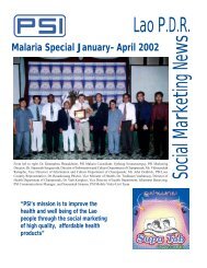 PSI/Laos Malaria Project Special January-April 2002 - Internet ...