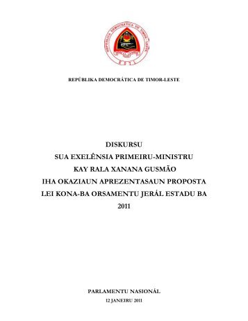 diskursu sua exelênsia primeiru-ministru kay rala ... - La'o Hamutuk