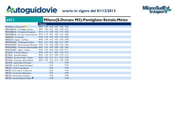 Orario domenica - Milano SudEst Trasporti