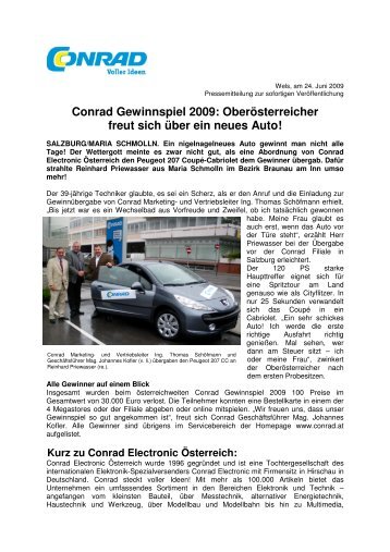 Oberösterreicher freut sich über ein neues Auto! - Conrad
