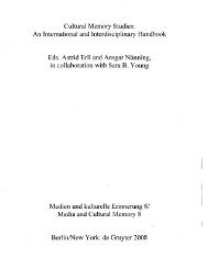 , Cultural Memory Studies: An International and Interdisciplinary ...