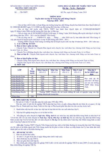 s gd &t tien giang - TrÆ°á»ng THPT ChuyÃªn Tiá»n Giang - Sá» GD&ÄT ...