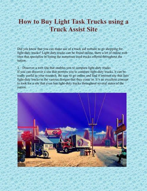 How to Buy Light Task Trucks using a Truck Assist Site