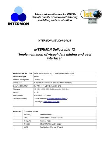 Implementation of visual data mining and user interface - IST Intermon
