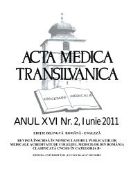 Revista nr 2-2011.pdf - Acta Medica Transilvanica