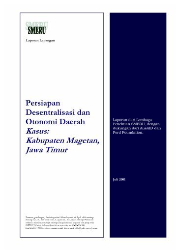 Persiapan Desentralisasi dan Otonomi Daerah Kasus: Kabupaten ...