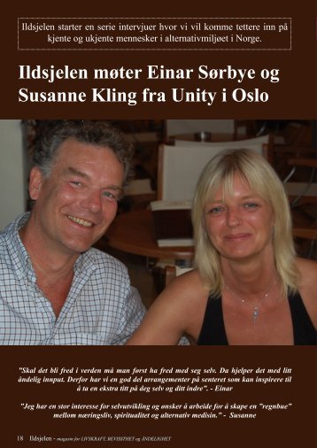 Ildsjelen mÃ¸ter Einar SÃ¸rbye og Susanne Kling fra Unity i Oslo