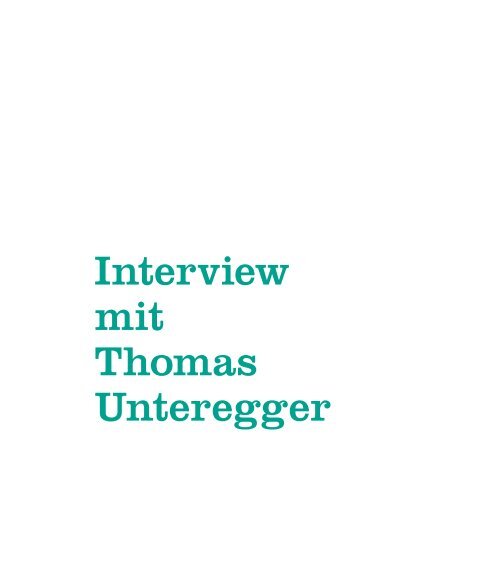 Interview Mit Thomas Unteregger Als Vereinigung Ch