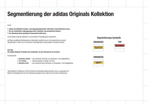 Segmentierung der adidas Originals Kollektion