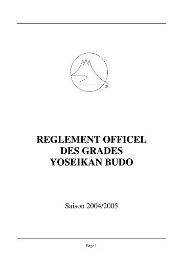 RÃ¨glement officiel des Grades Yoseikan Budo du 1er au 6Ã¨ Dan