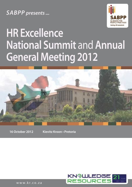 HR Excellence National Summit andAnnual General ... - SABPP