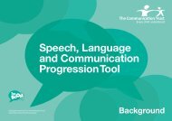 Speech, Language and Communication Development' chart