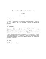 Determination of the Equilibrium Constant