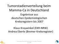 Tumorstadienverteilung beim Mamma-Ca in Deutschland