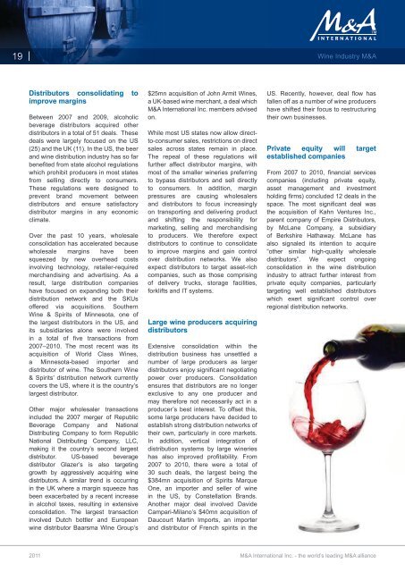 Wine Industry Sector Report - Western Reserve Partners LLC