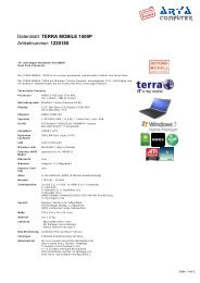 Datenblatt: TERRA MOBILE 1509P Artikelnummer ... - Arya Computer