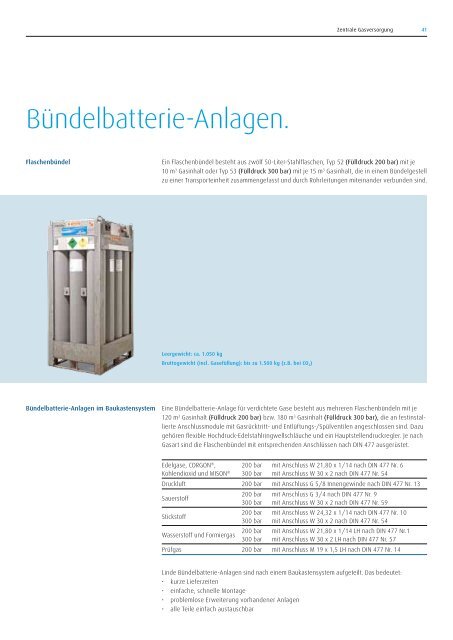 Zentrale Gasversorgung. - Linde Gas Deutschland