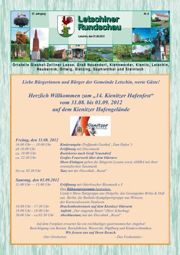 14. Kienitzer Hafenfest - Gemeinde Letschin