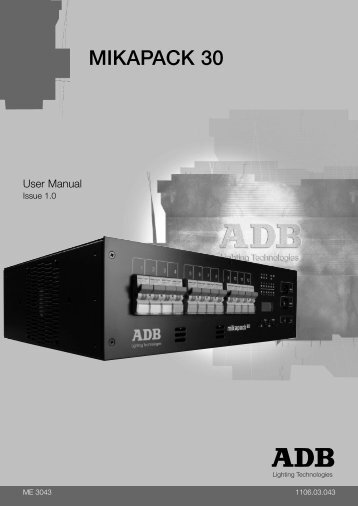 user manual mikapack... - ADB Lighting Technologies