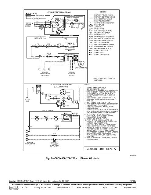 38CM Air Conditioning Unit Wiring Diagrams - Carrier