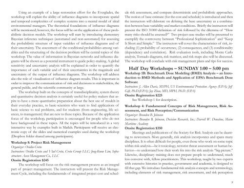 Risk Analysis: Advancing Analysis - The Society for Risk Analysis