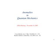 Anomalies in Quantum Mechanics - Physics