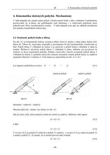 4 Kinematika Složených Pohybů Mechanismy