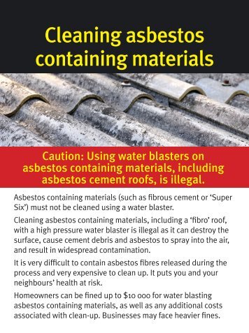 Cleaning asbestos cement roofs