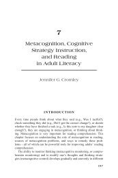 Metacognition, Cognitive Strategy Instruction, And Reading In