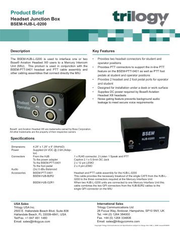 Headset Junction Box - Trilogy Communications