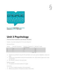 Unit 3 Psychology - Practice Exam - Engage Education Foundation
