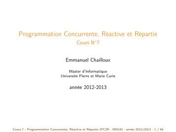 Programmation Concurrente, RÃ©active et RÃ©partie - Cours NÂ°7