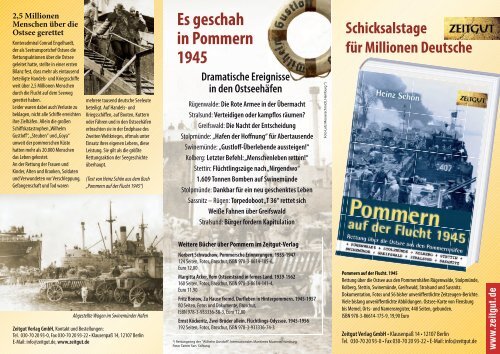 Prospekt zum Buch "Pommern auf der Flucht. 1945" - Zeitgut Verlag ...