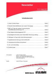 Newsletter - Linder & Gruber, Steuer- und Wirtschaftsberatung GmbH