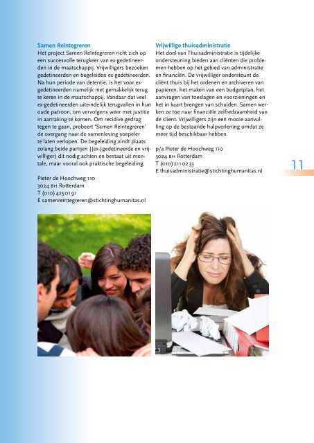 Brochure Vrijwilligerswerk bij Stichting Humanitas.