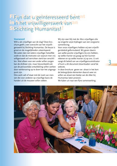 Brochure Vrijwilligerswerk bij Stichting Humanitas.