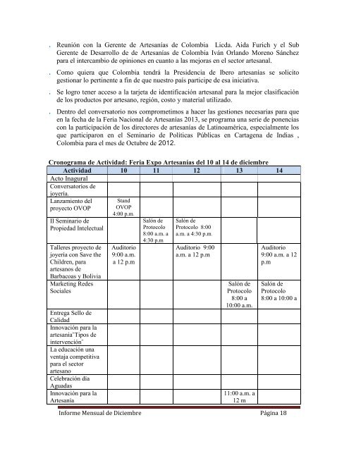 INFORME MENSUAL - Ministerio de Comercio e Industrias