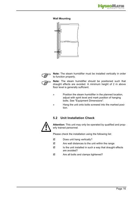 Electrode Steam Humidifier Manual