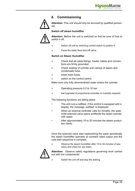 Electrode Steam Humidifier Manual