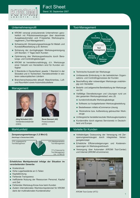 Fact Sheet Kromi Logistik AG